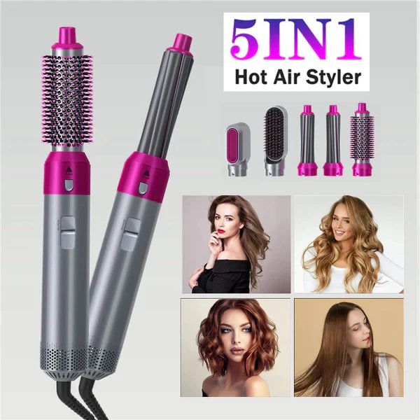 5 in 1 Air Wrap (New 2022 1000W Hot Air Brush + Hair Styler + Hair Straightening Brush + Automatic Curler)
