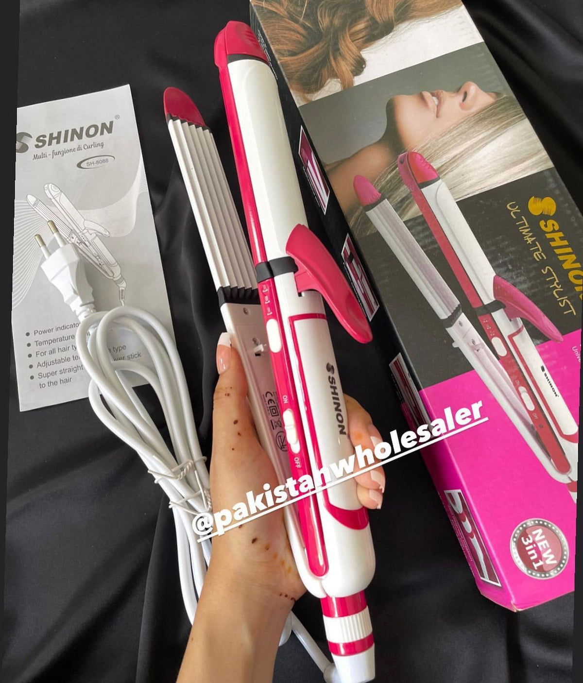 SHINON 3 IN 1 Hair Iron Professional Hair Straightener, Curler And Crimper