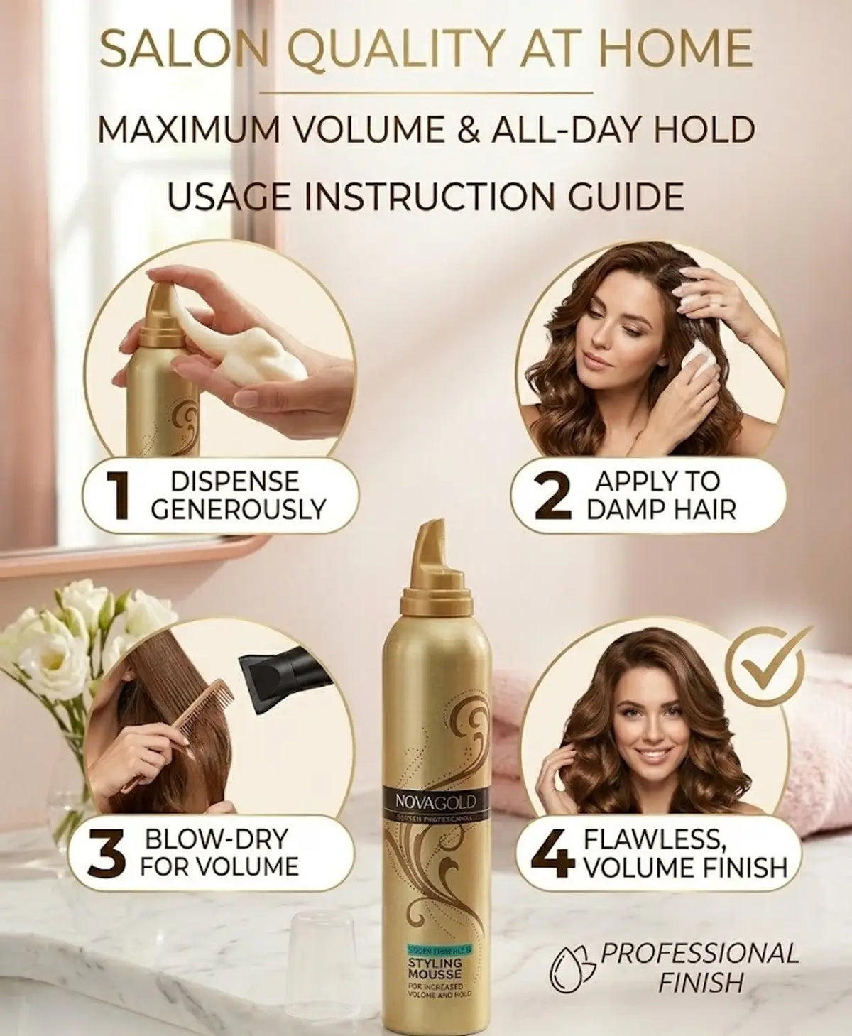Nova Hair Mousse 100ml – Hair Styling & Volumizing Mousse